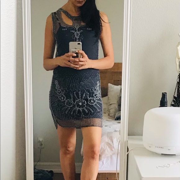 French Connection beaded dress size 6 - Picture 5 of 9